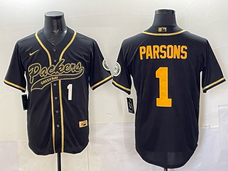 Men Green Bay Packers 1 Parsons black green Nike NFL 2025 jersey 07